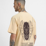 Printed Drop-Shoulder Sleeves Pure Cotton Oversized T-shirt